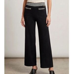 Bella Bicchi Pants Womens Sz 12 High Waist Sailor Stretch Wide Leg Nautical